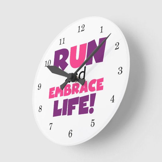 Paarse Embrace Life Roze Ronde Klok (Hoek)