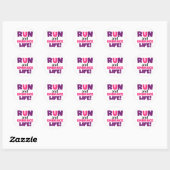 Paarse Embrace Life Roze Ronde Sticker (Vel)