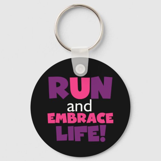 Paarse Embrace Life Roze Sleutelhanger (Voorkant)