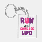 Paarse Embrace Life Roze Sleutelhanger (Voorkant Links)