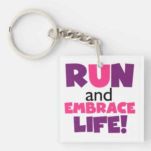 Paarse Embrace Life Roze Sleutelhanger (Voorkant)