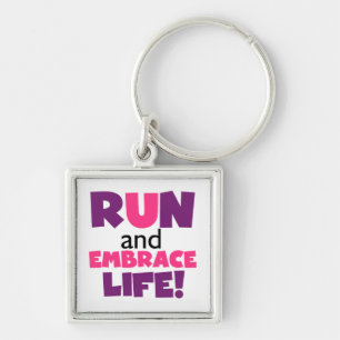Paarse Embrace Life Roze Sleutelhanger