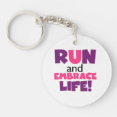 Paarse Embrace Life Roze Sleutelhanger (Voorkant)
