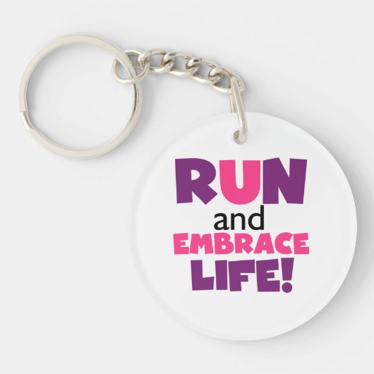 Paarse Embrace Life Roze Sleutelhanger (Voorkant)