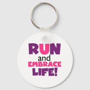 Paarse Embrace Life Roze Sleutelhanger