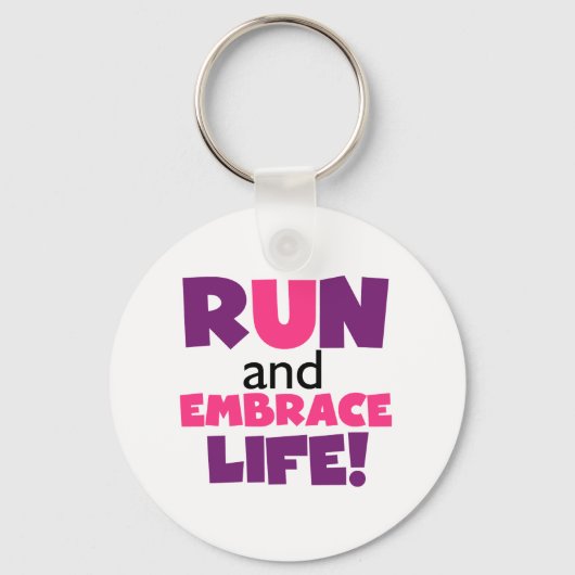 Paarse Embrace Life Roze Sleutelhanger (Voorkant)