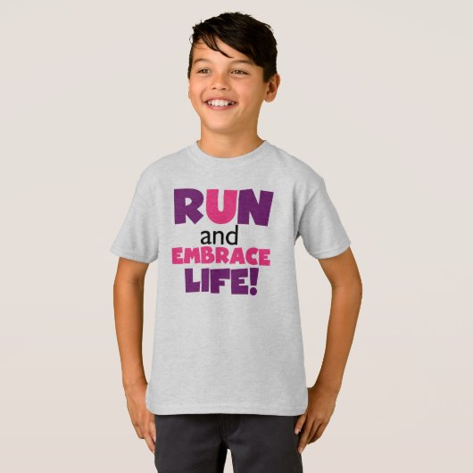 Paarse Embrace Life Roze T-shirt (Voorkant volledig)