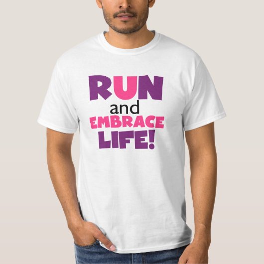 Paarse Embrace Life Roze T-shirt (Voorkant)