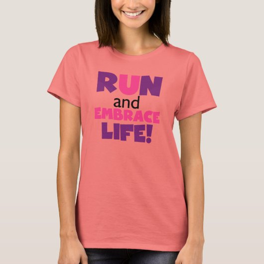 Paarse Embrace Life Roze T-shirt (Voorkant)