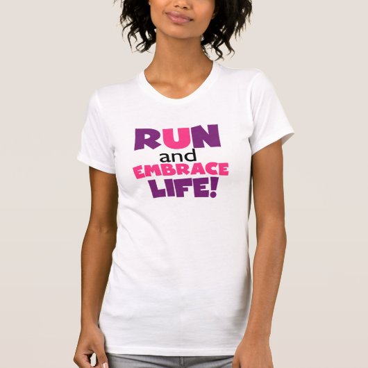 Paarse Embrace Life Roze T-shirt (Voorkant)