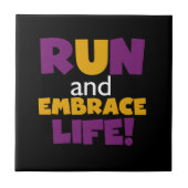Paarse Embrace Life Roze Tegeltje (Voorkant)