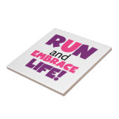 Paarse Embrace Life Roze Tegeltje (Zijkant)