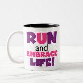 Paarse Embrace Life Roze Tweekleurige Koffiemok (Links)