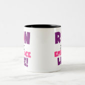 Paarse Embrace Life Roze Tweekleurige Koffiemok (Center)