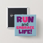 Paarse Embrace Life Roze Vierkante Button 5,1 Cm (Voorkant /achterkant)