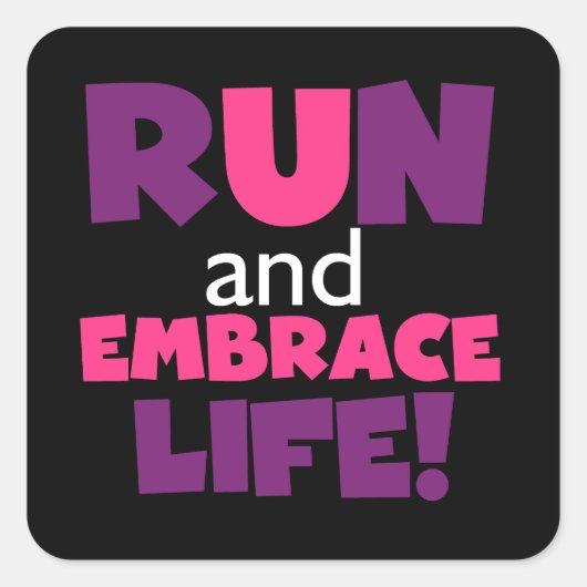 Paarse Embrace Life Roze Vierkante Sticker (Voorkant)