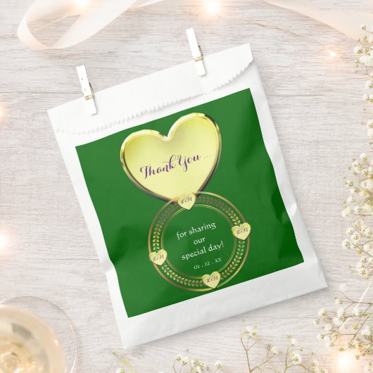 Paarse Emerald Groen Goud Bruiloft Feest Evenement Bedankzakje (Geknipt)