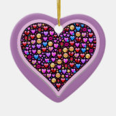 Paarse Emoji's hart Keramisch Ornament (Voorkant)