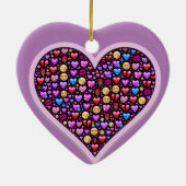Paarse Emoji's hart Keramisch Ornament (Achterkant)