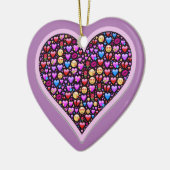 Paarse Emoji's hart Keramisch Ornament (Links)