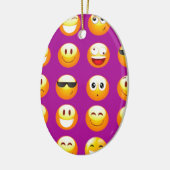 paarse emojis keramisch ornament (Links)