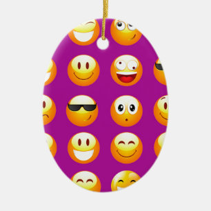 paarse emojis keramisch ornament