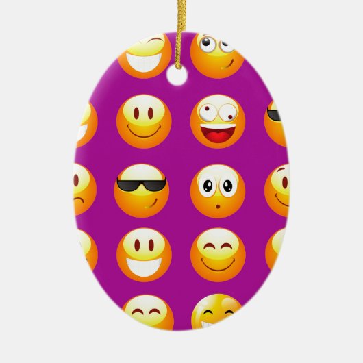 paarse emojis keramisch ornament (Voorkant)