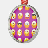 paarse emojis metalen ornament (Links)