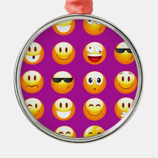 paarse emojis metalen ornament (Voorkant)