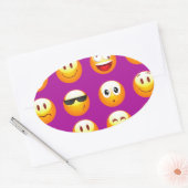 paarse emojis ovale sticker (Envelop)