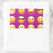paarse emojis rechthoekige sticker (Tas)