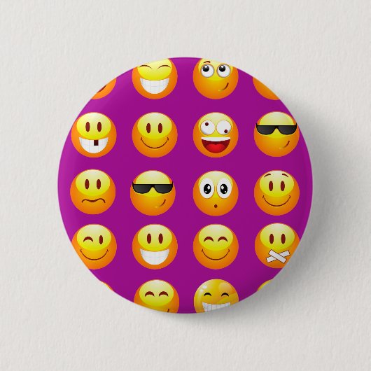 paarse emojis ronde button 5,7 cm (Voorkant)