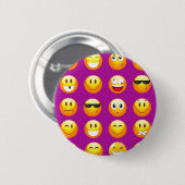paarse emojis ronde button 5,7 cm (Voorkant /achterkant)
