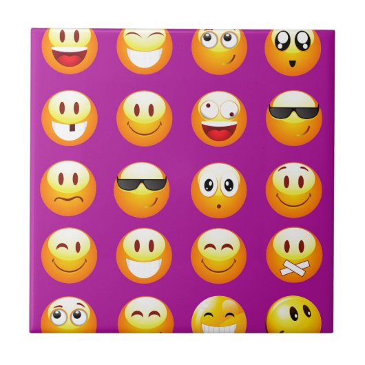paarse emojis tegeltje (Voorkant)