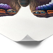 Paarse Emperor Butterfly Art Print Poster (Hoek)