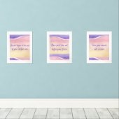 Paarse Empowerment-reeks Afdrukset Muurkunst Sets (Houten vloer)