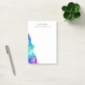 Paarse en aqua blue waterverf gepersonaliseerde na post-it® notes (Kantoor)