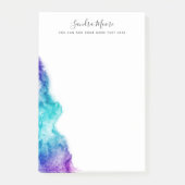 Paarse en aqua blue waterverf gepersonaliseerde na post-it® notes (Voorkant)