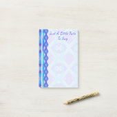 Paarse en Aqua Geschilderde Diamanten Post-it® Notes (Op bureau)