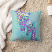 paarse en aqua giraffes pillow kussen (Deken)