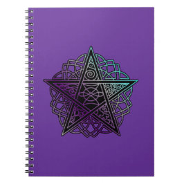 Paarse en aqua-intricate pentakel notitieboek