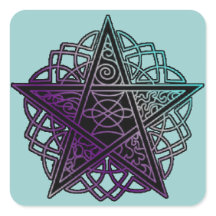 Paarse en aqua-intricate pentakel