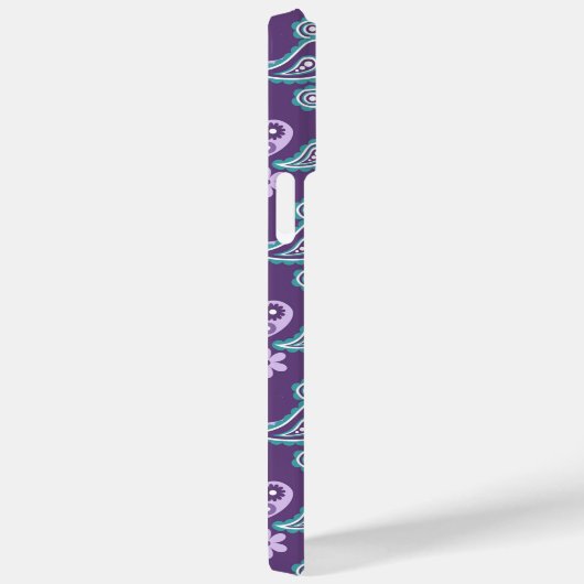 PAARSE EN AQUA PAISLEY PATTERNS Case-Mate iPhone CASE (Achterkant / Rechts)