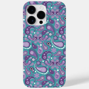 PAARSE EN AQUA PAISLEY PATTERNS Case-Mate iPhone 14 PRO MAX HOESJE