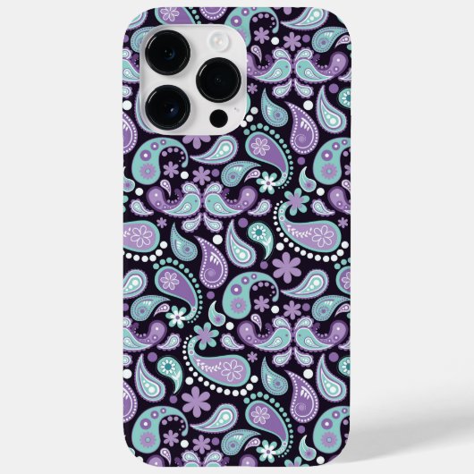 PAARSE EN AQUA PAISLEY PATTERNS Case-Mate iPhone CASE (Achterkant)