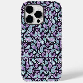 PAARSE EN AQUA PAISLEY PATTERNS iPhone 14 PRO MAX HOESJE
