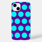 Paarse en Aqua Polka Dots Case-Mate iPhone Case (Achterkant)