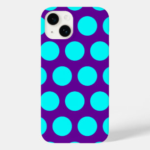 Paarse en Aqua Polka Dots Case-Mate iPhone 14 Hoesje