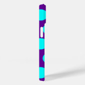 Paarse en Aqua Polka Dots Case-Mate iPhone Case (Achterkant / Rechts)