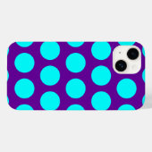Paarse en Aqua Polka Dots Case-Mate iPhone Case (Achterkant (horizontaal))